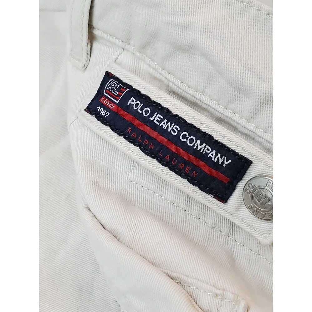 Polo Jeans Company Ralph Lauren Men Shorts 38 Beige Cargo Twill Field Y2K READ